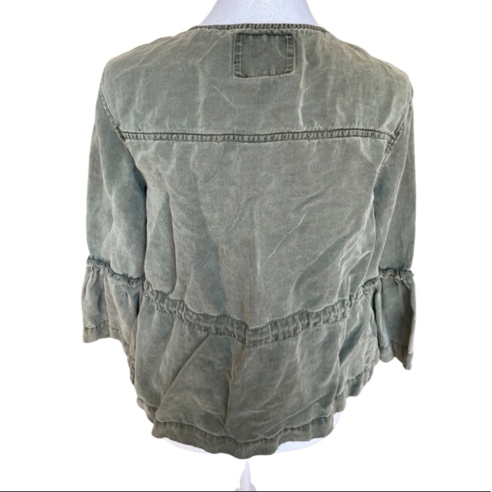Sanctuary army green zip up jacket with sleeve detail XS - Picture 3 of 5